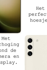 BASEY. Hoes Geschikt voor Samsung S23 Plus Hoesje Siliconen Back Cover Case - Hoesje Geschikt voor Samsung Galaxy S23 Plus Hoes Cover Hoesje - Wit