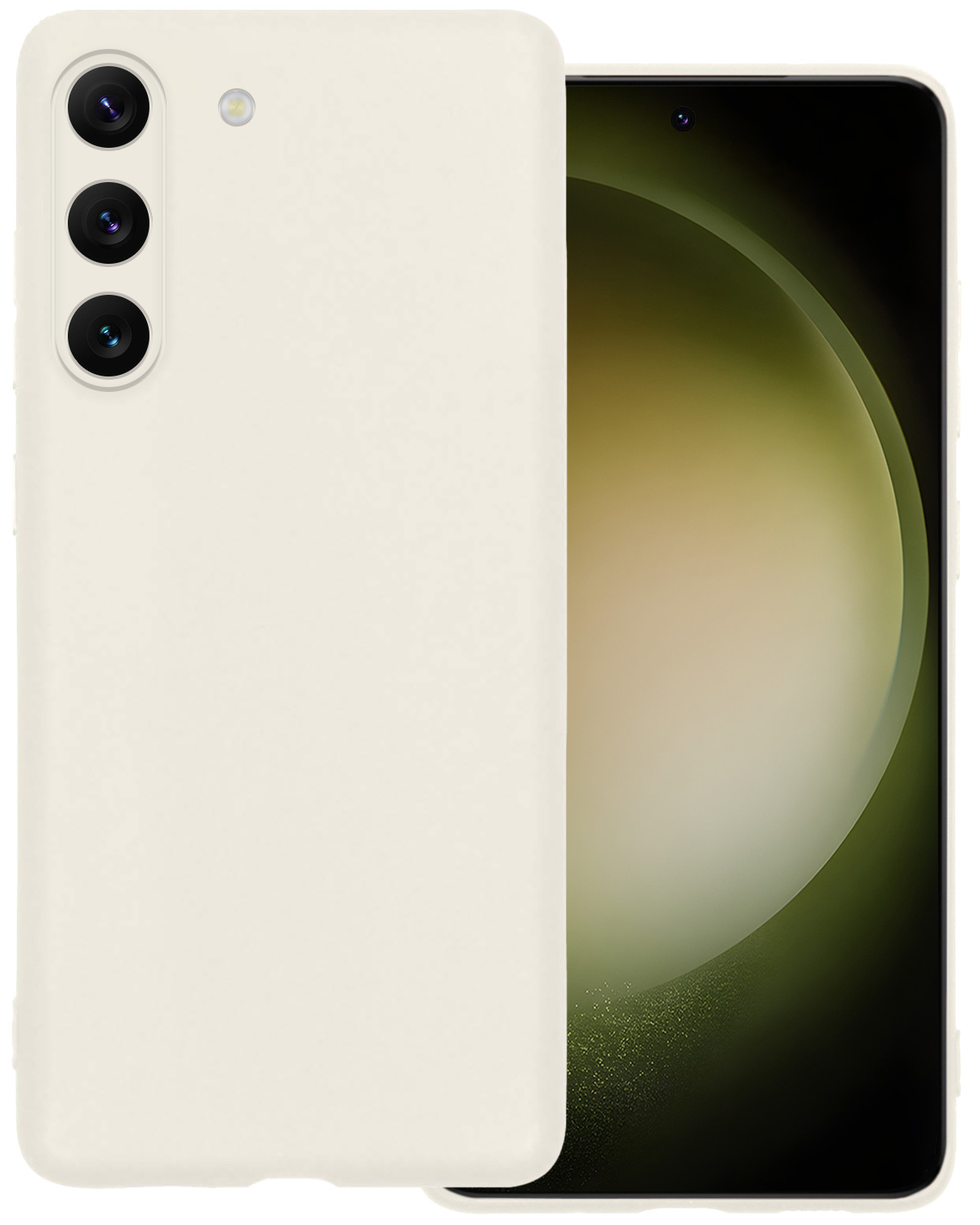 BASEY. Hoes Geschikt voor Samsung S23 Plus Hoesje Siliconen Back Cover Case - Hoesje Geschikt voor Samsung Galaxy S23 Plus Hoes Cover Hoesje - Wit