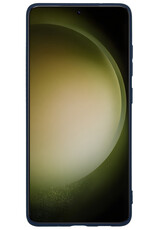 BASEY. Hoes Geschikt voor Samsung S23 Plus Hoesje Siliconen Back Cover Case - Hoesje Geschikt voor Samsung Galaxy S23 Plus Hoes Cover Hoesje - Donkerblauw - 2 Stuks