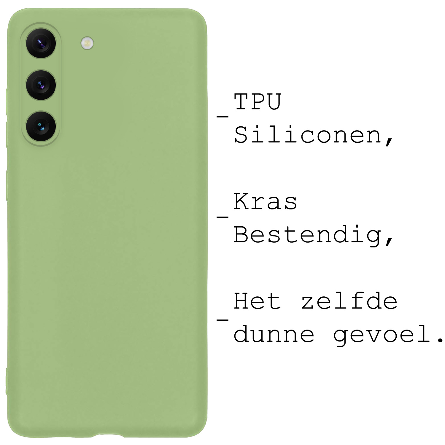 BASEY. Hoes Geschikt voor Samsung S23 Plus Hoesje Siliconen Back Cover Case - Hoesje Geschikt voor Samsung Galaxy S23 Plus Hoes Cover Hoesje - Groen - 2 Stuks