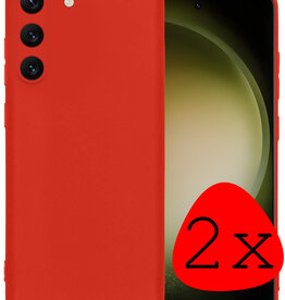 BASEY. BASEY. Samsung Galaxy S23 Plus Hoesje Siliconen - Rood - 2 PACK