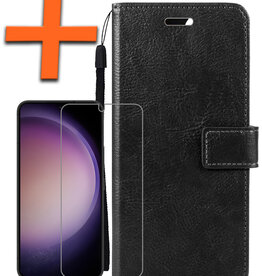Nomfy Nomfy Samsung Galaxy S23 Hoesje Bookcase Zwart Met Screenprotector