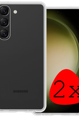BASEY. Hoes Geschikt voor Samsung S23 Plus Hoesje Siliconen Back Cover Case - Hoesje Geschikt voor Samsung Galaxy S23 Plus Hoes Cover Hoesje - Transparant - 2 Stuks