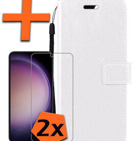 Nomfy Nomfy Samsung Galaxy S23 Hoesje Bookcase Wit Met 2x Screenprotector
