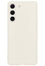 BASEY. Hoes Geschikt voor Samsung S23 Plus Hoesje Siliconen Back Cover Case - Hoesje Geschikt voor Samsung Galaxy S23 Plus Hoes Cover Hoesje - Wit - 2 Stuks