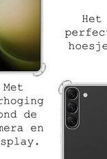 BASEY. Hoes Geschikt voor Samsung S23 Hoesje Shock Proof Case Met Koord Shock Hoes Met Koord - Hoesje Geschikt voor Samsung Galaxy S23 Hoes Cover Met Koord - Transparant
