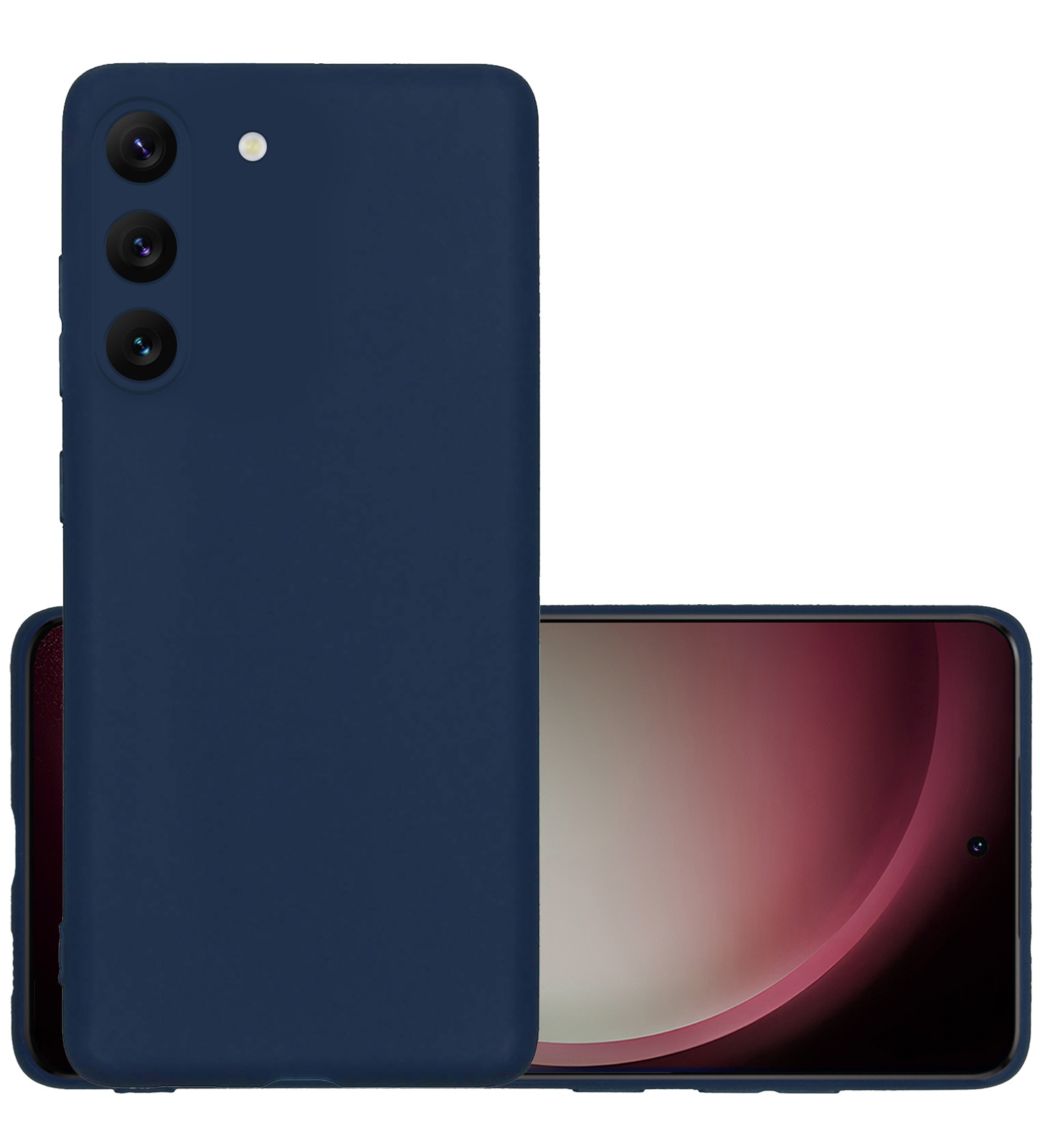 NoXx Hoes Geschikt voor Samsung S23 Plus Hoesje Cover Siliconen Back Case Hoes - Donkerblauw
