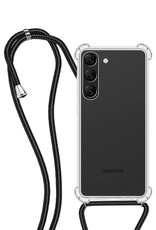 NoXx Hoes Geschikt voor Samsung S23 Hoesje Transparant Met Telefoonkoord Cover Shock Proof Case Koord Hoes