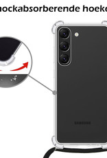 Nomfy Hoesje Geschikt voor Samsung S23 Hoesje Shock Proof Transparant Met Telefoonketting Case Shock Koord - Hoesje Geschikt voor Samsung Galaxy S23 Shock Proof Case Met Koord - Transparant