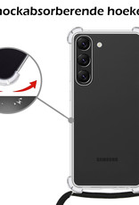 Nomfy Samsung S23 Hoesje Shock Proof Transparant Met Telefoonketting Case Shock Met Koord Samsung Galaxy S23 Transparant Shock Proof Back Case Met Telefoonketting