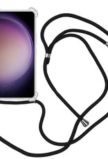 Nomfy Hoesje Geschikt voor Samsung S23 Plus Hoesje Shock Proof Transparant Met Telefoonketting Case Shock Koord - Hoesje Geschikt voor Samsung Galaxy S23 Plus Shock Proof Case Met Koord - Transparant