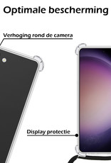 Nomfy Hoesje Geschikt voor Samsung S23 Plus Hoesje Shock Proof Transparant Met Telefoonketting Case Shock Koord - Hoesje Geschikt voor Samsung Galaxy S23 Plus Shock Proof Case Met Koord - Transparant