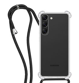 NoXx NoXx Samsung Galaxy S23 Plus Hoesje Transparant Shockproof Met Zwart Koord