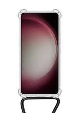 NoXx Hoes Geschikt voor Samsung S23 Plus Hoesje Transparant Met Telefoonkoord Cover Shock Proof Case Koord Hoes