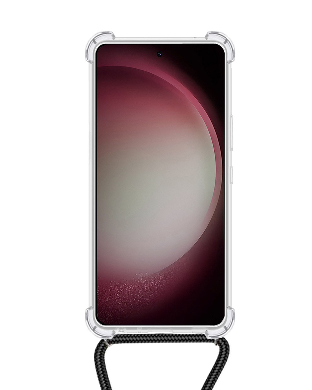 NoXx Hoes Geschikt voor Samsung S23 Plus Hoesje Transparant Met Telefoonkoord Cover Shock Proof Case Koord Hoes