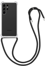 BASEY. Hoes Geschikt voor Samsung S23 Ultra Hoesje Shock Proof Case Met Koord Shock Hoes Met Koord - Hoesje Geschikt voor Samsung Galaxy S23 Ultra Hoes Cover Met Koord - Transparant