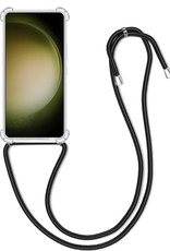 BASEY. Hoes Geschikt voor Samsung S23 Ultra Hoesje Shock Proof Case Met Koord Shock Hoes Met Koord - Hoesje Geschikt voor Samsung Galaxy S23 Ultra Hoes Cover Met Koord - Transparant