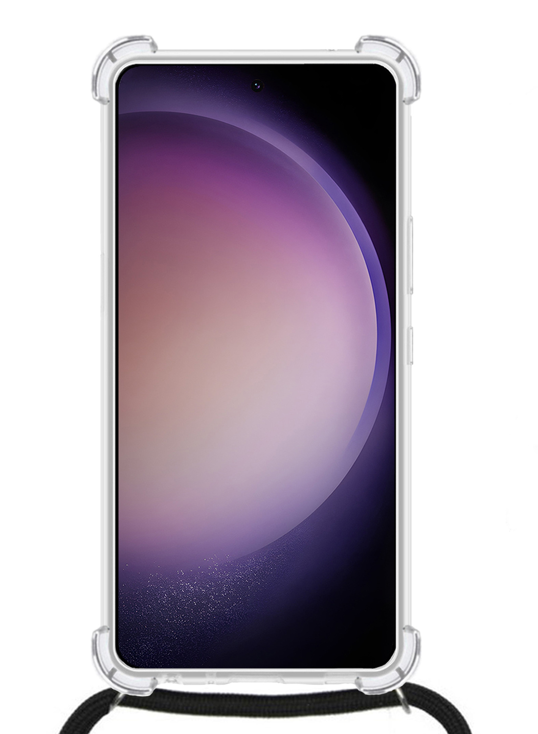 Nomfy Hoesje Geschikt voor Samsung S23 Ultra Hoesje Shock Proof Transparant Met Telefoonketting Case Shock Koord - Hoesje Geschikt voor Samsung Galaxy S23 Ultra Shock Proof Case Met Koord - Transparant