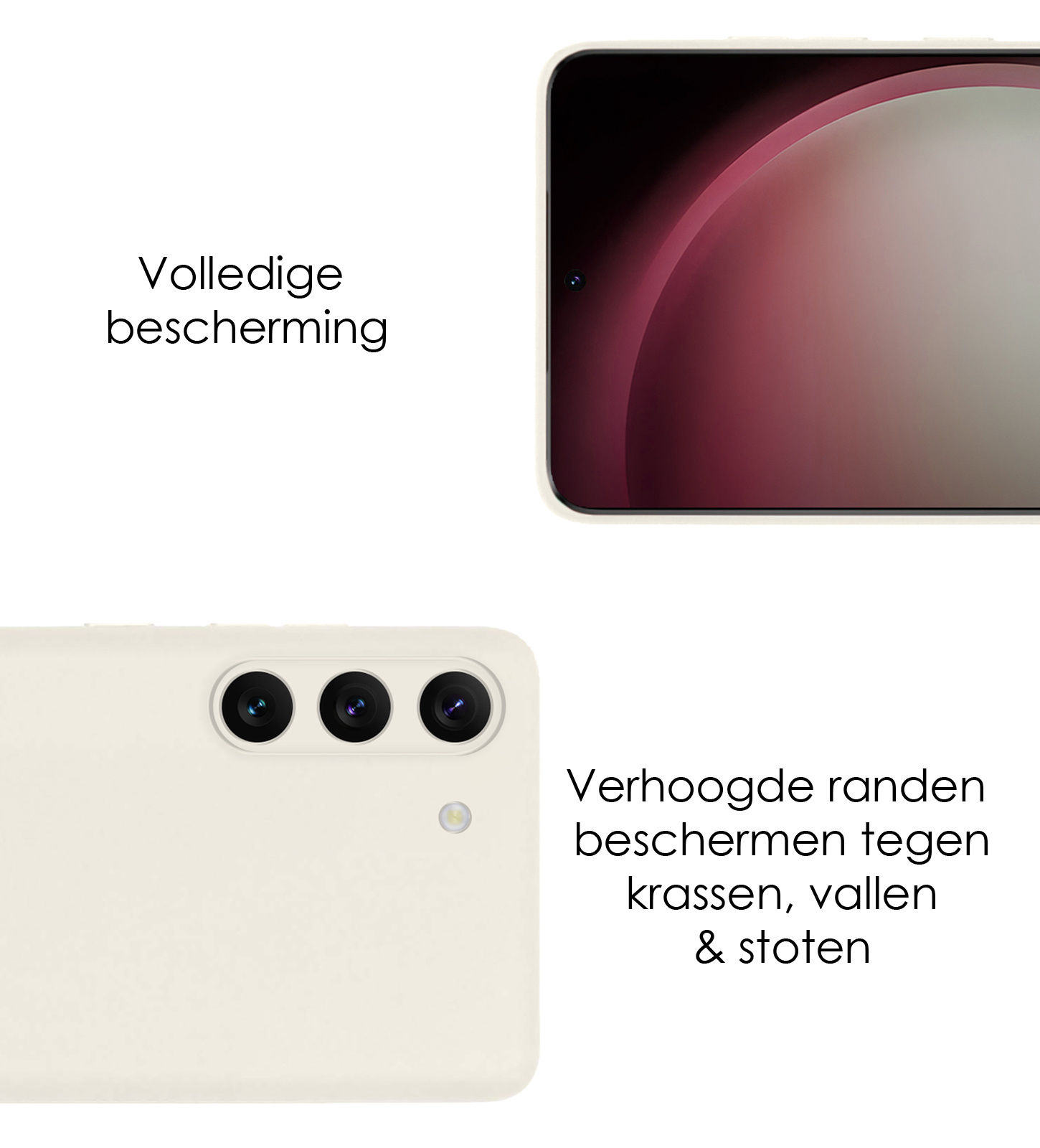 NoXx Hoes Geschikt voor Samsung S23 Plus Hoesje Cover Siliconen Back Case Hoes - Wit