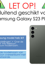 NoXx Hoes Geschikt voor Samsung S23 Plus Hoesje Cover Siliconen Back Case Hoes - Donkerblauw - 2x