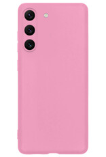 Nomfy Hoesje Geschikt voor Samsung S23 Plus Hoesje Siliconen Cover Case - Hoes Geschikt voor Samsung Galaxy S23 Plus Hoes Back Case - Lichtroze