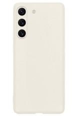 Nomfy Hoesje Geschikt voor Samsung S23 Plus Hoesje Siliconen Cover Case - Hoes Geschikt voor Samsung Galaxy S23 Plus Hoes Back Case - Wit