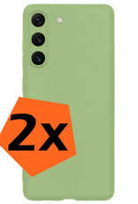 Nomfy Hoesje Geschikt voor Samsung S23 Plus Hoesje Siliconen Cover Case - Hoes Geschikt voor Samsung Galaxy S23 Plus Hoes Back Case - 2-PACK - Groen