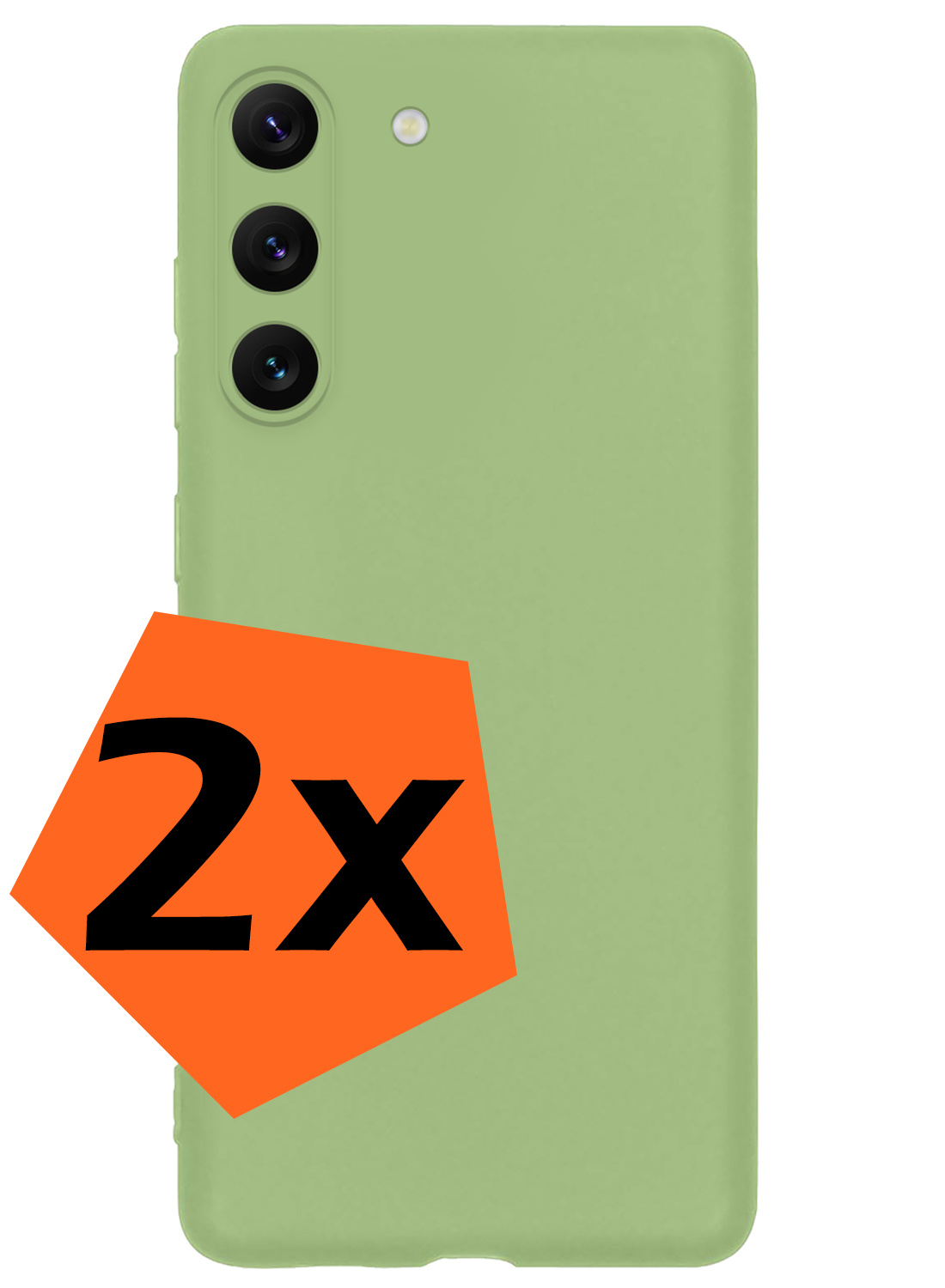 Nomfy Hoesje Geschikt voor Samsung S23 Plus Hoesje Siliconen Cover Case - Hoes Geschikt voor Samsung Galaxy S23 Plus Hoes Back Case - 2-PACK - Groen