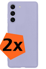Nomfy Hoesje Geschikt voor Samsung S23 Plus Hoesje Siliconen Cover Case - Hoes Geschikt voor Samsung Galaxy S23 Plus Hoes Back Case - 2-PACK - Lila