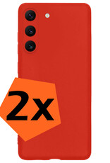 Nomfy Hoesje Geschikt voor Samsung S23 Plus Hoesje Siliconen Cover Case - Hoes Geschikt voor Samsung Galaxy S23 Plus Hoes Back Case - 2-PACK - Rood