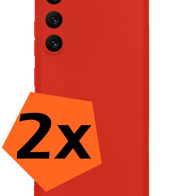 Nomfy Nomfy Samsung Galaxy S23 Plus Hoesje Siliconen - Rood - 2 PACK
