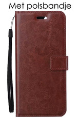 NoXx Hoes Geschikt voor Samsung S23 Ultra Hoesje Book Case Hoes Flip Cover Wallet Bookcase - Bruin