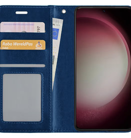 NoXx NoXx Samsung Galaxy S23 Ultra Hoesje Bookcase - Donkerblauw