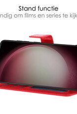 NoXx Hoes Geschikt voor Samsung S23 Ultra Hoesje Book Case Hoes Flip Cover Wallet Bookcase - Rood