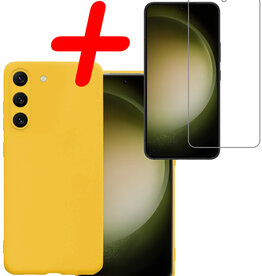 BASEY. BASEY. Samsung Galaxy S23 Hoesje Siliconen Met Screenprotector - Geel
