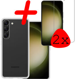 BASEY. BASEY. Samsung Galaxy S23 Hoesje Siliconen Met 2x Screenprotector - Transparant