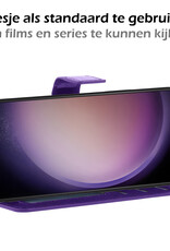 Nomfy Hoesje Geschikt voor Samsung S23 Ultra Hoes Bookcase Flipcase Book Cover - Hoes Geschikt voor Samsung Galaxy S23 Ultra Hoesje Book Case - Paars