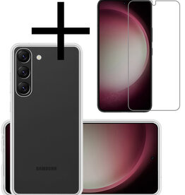 NoXx NoXx Samsung Galaxy S23 Hoesje Siliconen Met Screenprotector - Transparant
