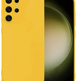 BASEY. BASEY. Samsung Galaxy S23 Ultra Hoesje Siliconen - Geel
