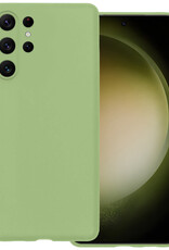 BASEY. Hoes Geschikt voor Samsung S23 Ultra Hoesje Siliconen Back Cover Case - Hoesje Geschikt voor Samsung Galaxy S23 Ultra Hoes Cover Hoesje - Groen
