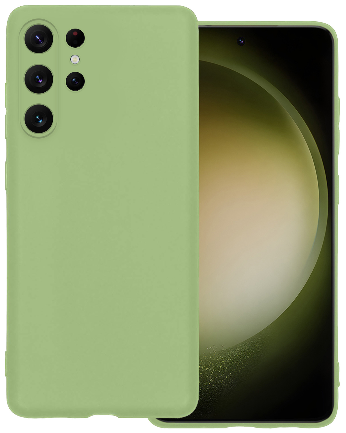 BASEY. Hoes Geschikt voor Samsung S23 Ultra Hoesje Siliconen Back Cover Case - Hoesje Geschikt voor Samsung Galaxy S23 Ultra Hoes Cover Hoesje - Groen