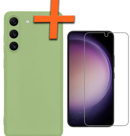 Nomfy Nomfy Samsung Galaxy S23 Hoesje Siliconen Met Screenprotector - Groen