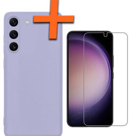 Nomfy Nomfy Samsung Galaxy S23 Hoesje Siliconen Met Screenprotector - Lila