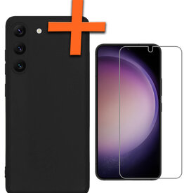 Nomfy Nomfy Samsung Galaxy S23 Hoesje Siliconen Met Screenprotector - Zwart