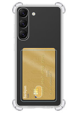 NoXx Hoes Geschikt voor Samsung S23 Plus Hoesje Pasjeshouder Cover Shock Proof Case Siliconen Hoes Met Kaarthouder - Transparant