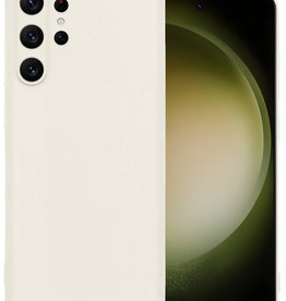 BASEY. BASEY. Samsung Galaxy S23 Ultra Hoesje Siliconen - Wit