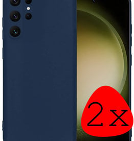 BASEY. BASEY. Samsung Galaxy S23 Ultra Hoesje Siliconen - Donkerblauw - 2 PACK