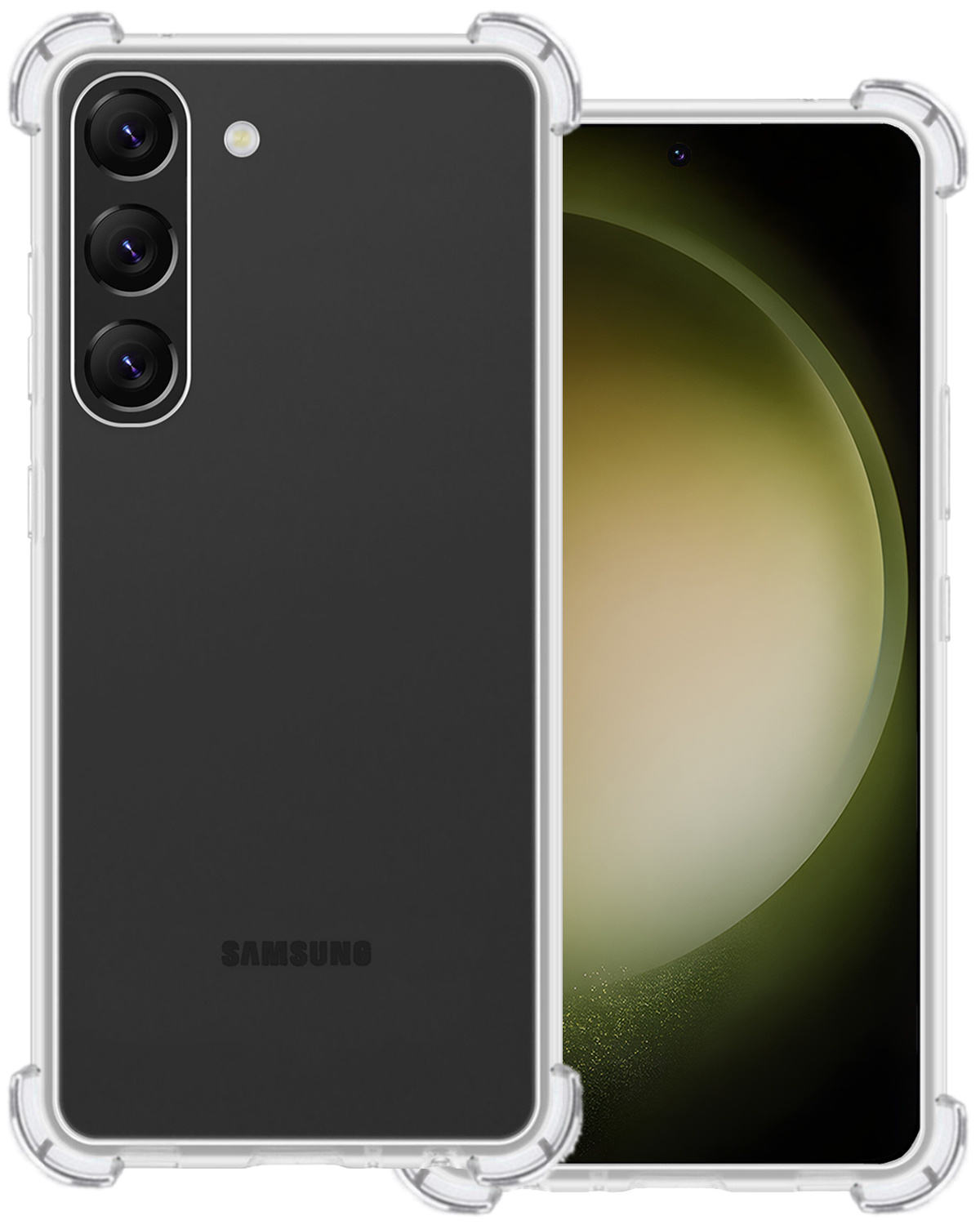 BASEY. Hoes Geschikt voor Samsung S23 Plus Hoesje Shock Proof Case Hoes Siliconen - Hoesje Geschikt voor Samsung Galaxy S23 Plus Hoes Cover Shockproof - Transparant