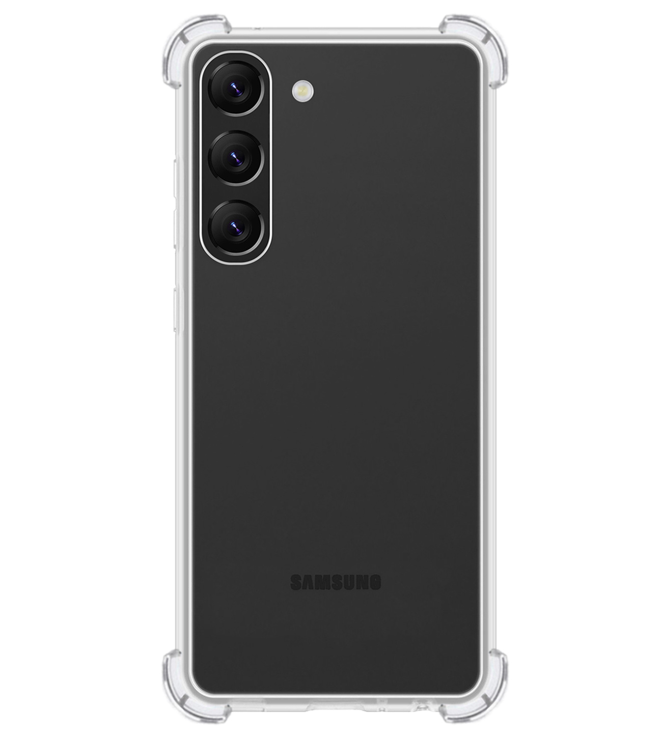 BASEY. Hoes Geschikt voor Samsung S23 Plus Hoesje Shock Proof Case Hoes Siliconen - Hoesje Geschikt voor Samsung Galaxy S23 Plus Hoes Cover Shockproof - Transparant - 2 Stuks