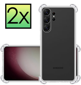 NoXx NoXx Samsung Galaxy S23 Ultra Hoesje Shockproof - Transparant - 2 PACK